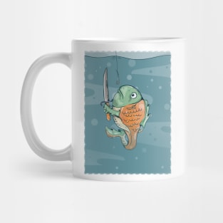 Fish with a knife Mug